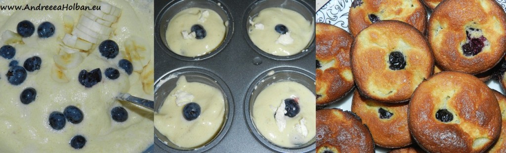 Briose cu banane si afine (dupa 12 luni)