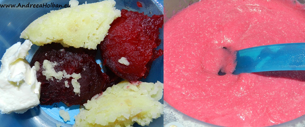 Piure de sfecla si cartof - in coaja, la cuptor cu branza (dupa 7 luni)