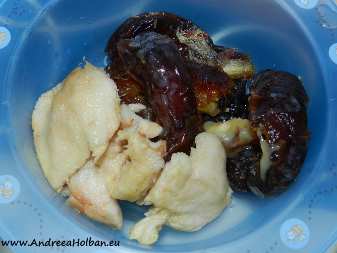 Pasta / crema de curmale cu lamaie si mar copt (dupa 7 luni)