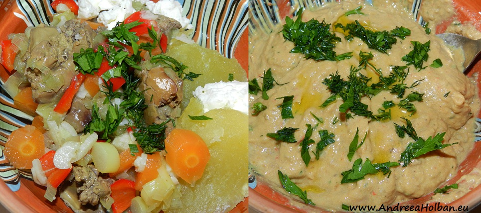 Pate de casa ficat, cartof, morcov, ardei, praz, usturoi, unt si verdeata (dupa 8 luni)