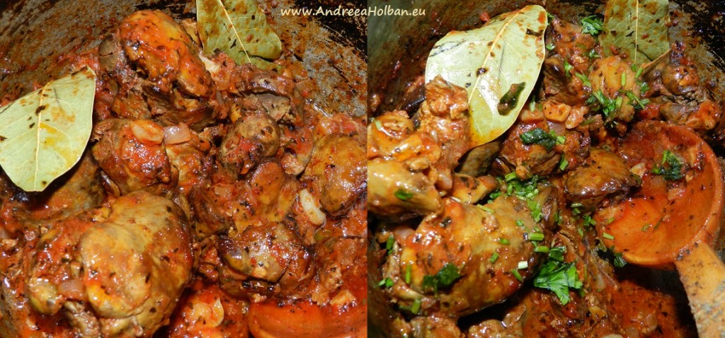 Ficatei in sos de rosii, cu ceapa, usturoi, frunze de dafin, busuioc si zahar brut (dupa 12 luni)