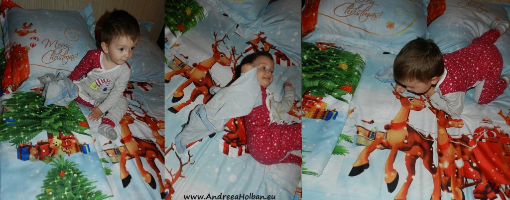 bebe david testand lenjerie de pat bumbac satin craciun lenjerii3d.ro