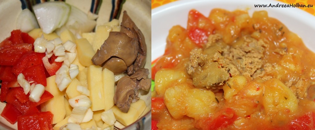 Tocanita de cartofi cu ficatei de pui (dupa 10 luni)