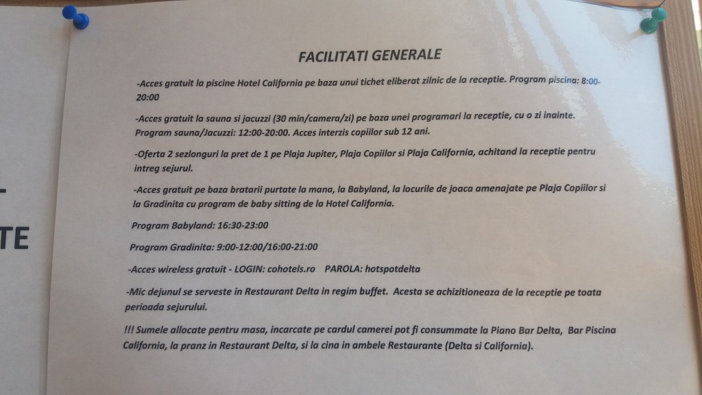 Facilitati generale hotel