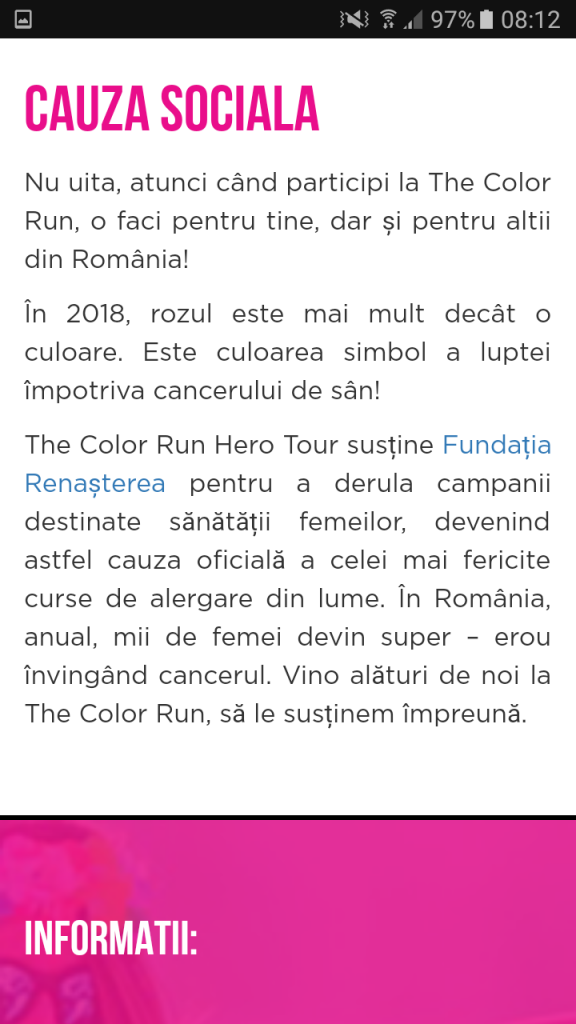 The Color Run cauza sociala lupta viata cancer san